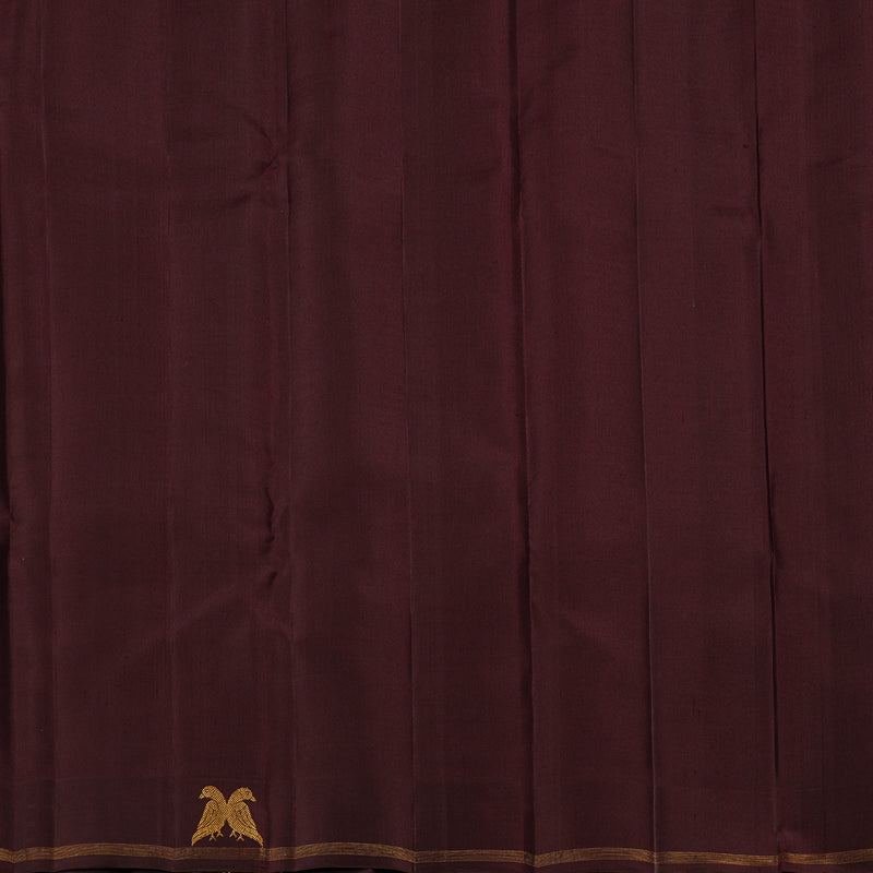 Hayagrivas Plum Purple Handloom Kanjivaram Silk Saree with Dark Brown Border KBE22D1-2