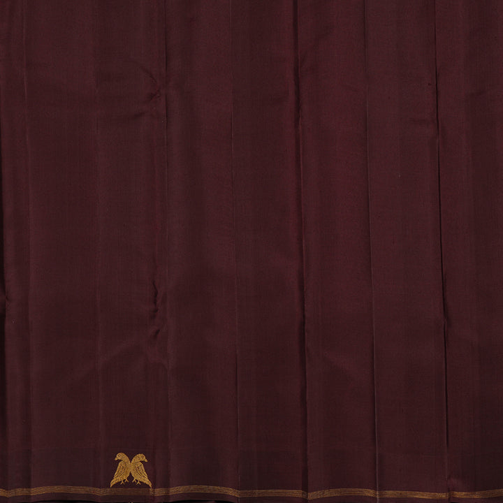 Hayagrivas Plum Purple Handloom Kanjivaram Silk Saree with Dark Brown Border KBE22D1-2