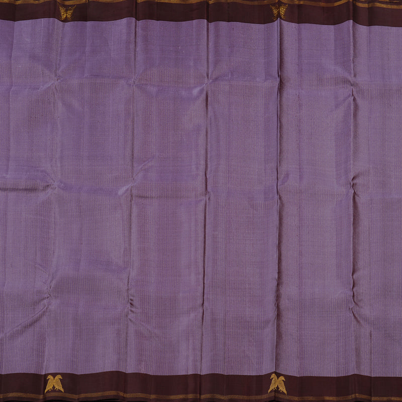 Hayagrivas Plum Purple Handloom Kanjivaram Silk Saree with Dark Brown Border KBE22D1-2