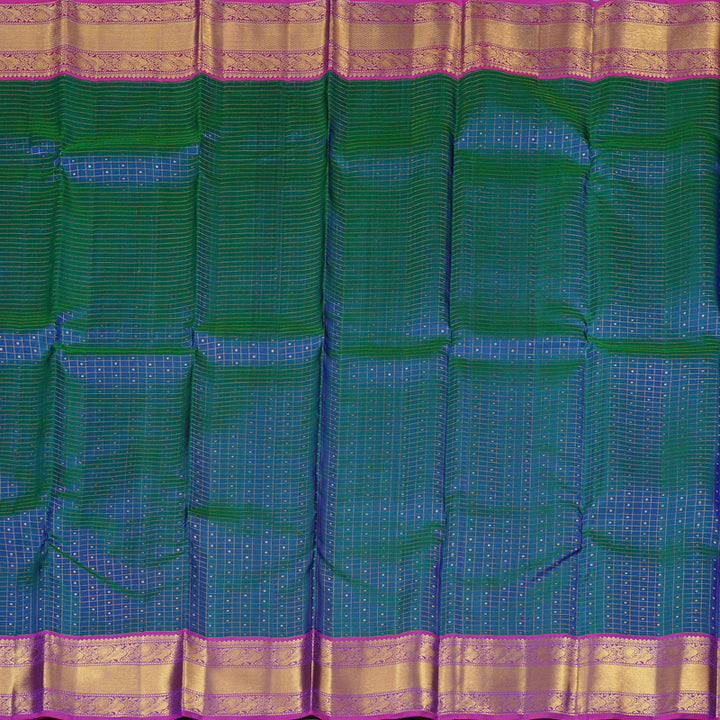 Hayagrivas Handloom Kanjivaram Silk Saree with Enchanting Peacock Blue KBE22D3-1