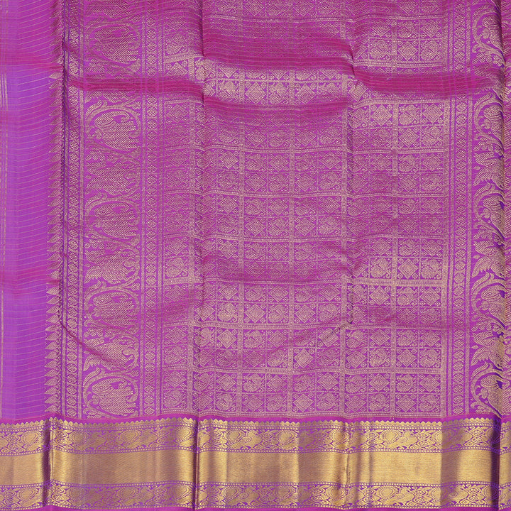 Hayagrivas Handloom Kanjivaram Silk Saree with Enchanting Peacock Blue KBE22D3-1