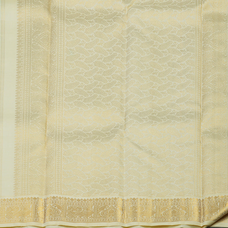 Hayagrivas Handloom Sky Blue Kanjivaram Silk Saree with Ivory Border KBE2302B3-1