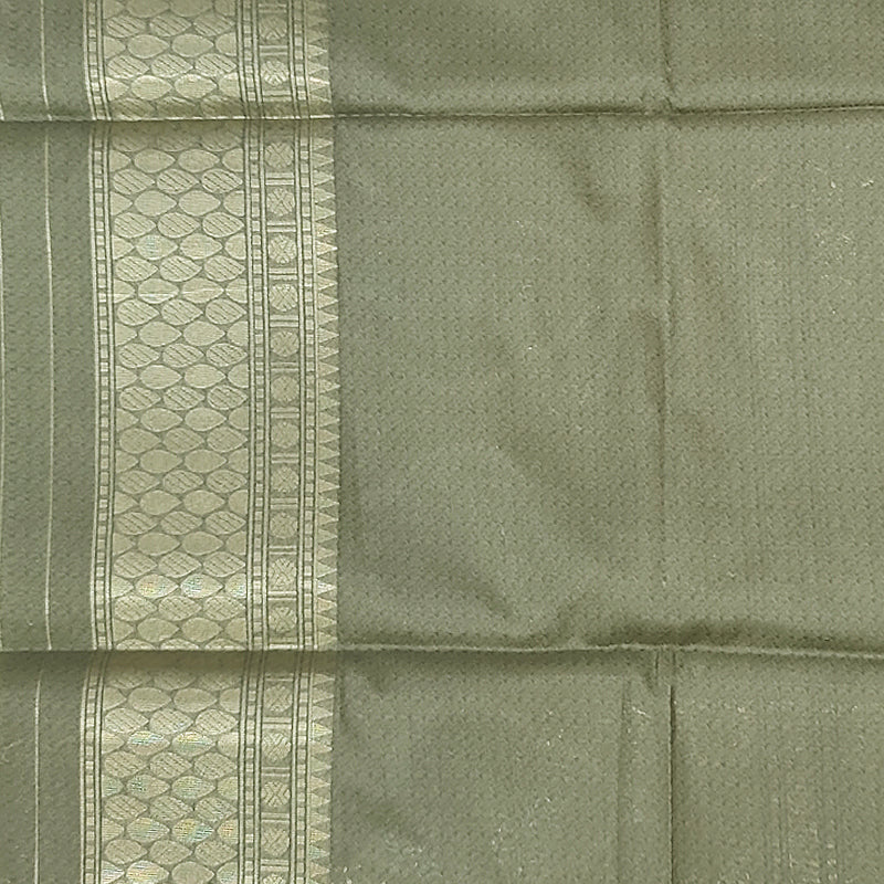 Hayagrivas Cement Green Fancy Cotton Saree KBE2305B1-1
