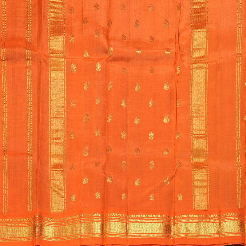 Hayagrivas Bottle Green Pure One-sided border Kanjivaram Silk Saree KBE2307B5-13