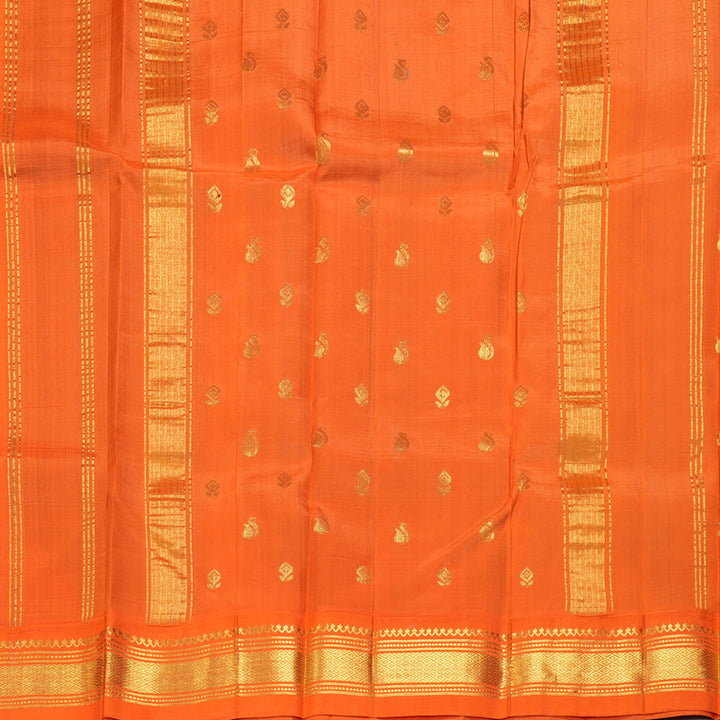 Hayagrivas Bottle Green Pure One-sided border Kanjivaram Silk Saree KBE2307B5-13