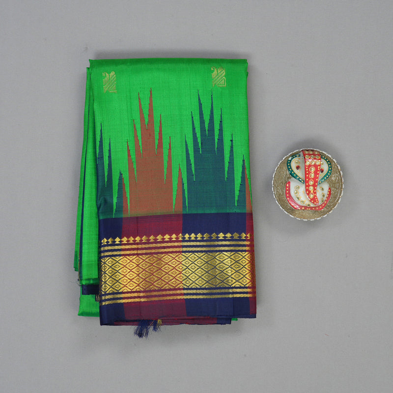 Hayagrivas Meenakshi Pachai Pure One-sided border Kanjivaram Silk Saree KBE2307B5-16