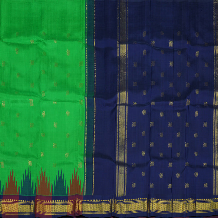 Hayagrivas Meenakshi Pachai Pure One-sided border Kanjivaram Silk Saree KBE2307B5-16