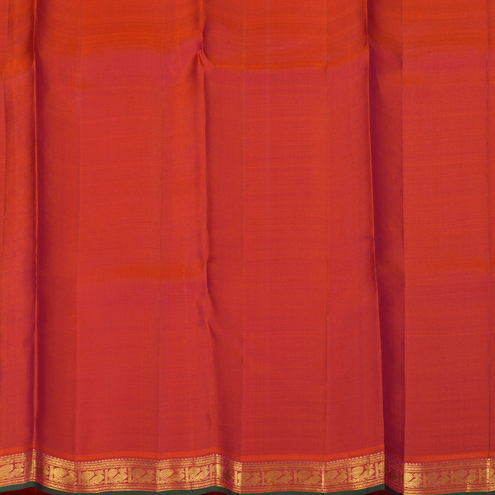 Hayagrivas Handloom Pink Kanjivaram Silk Saree with Orange Border KBE2312B5-1