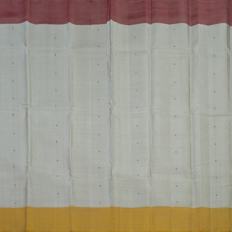 Hayagrivas Handloom Silver Grey Kanjivaram Silk Saree with Ganga Jamuna Border KBE2318B4-1
