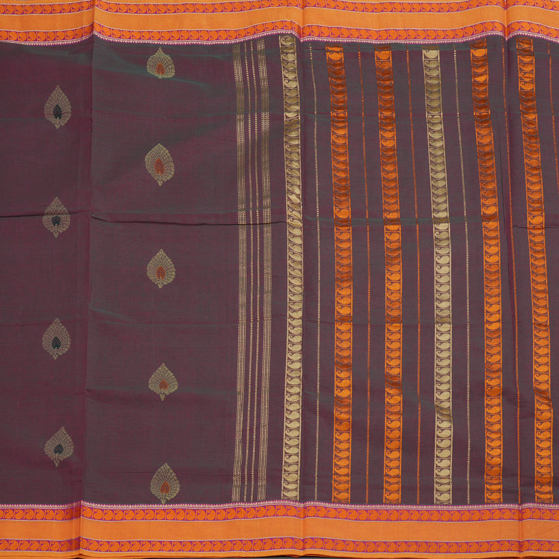 Hayagrivas Handloom Ten Yard Cotton Saree in Inviting Mandhalir KBE231D1-13