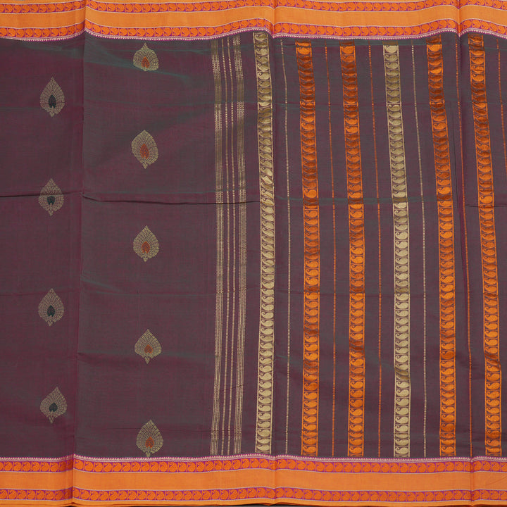Hayagrivas Handloom Ten Yard Cotton Saree in Inviting Mandhalir KBE231D1-13