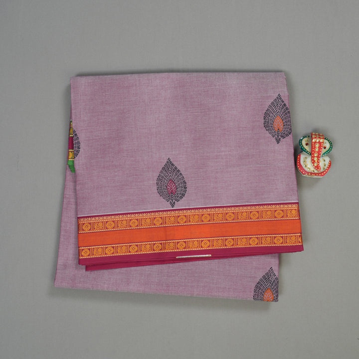 Hayagrivas Handloom Ten Yard Cotton Saree in Graceful Lilac Colour KBE231D1-6