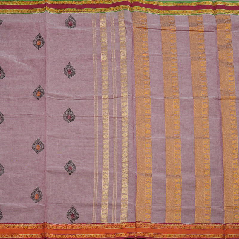 Hayagrivas Handloom Ten Yard Cotton Saree in Graceful Lilac Colour KBE231D1-6