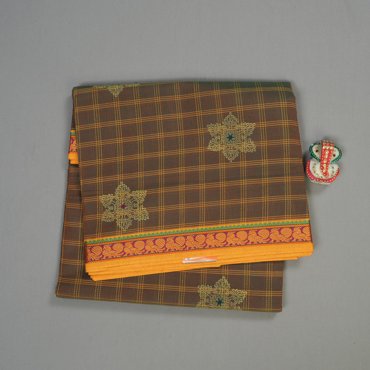 Hayagrivas Handloom Ten Yard Cotton Saree KBE231D2-7