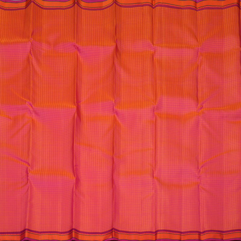 Hayagrivas Handloom Pink Kanjivaram Silk Saree with Magenta Border KBE2320B1-1