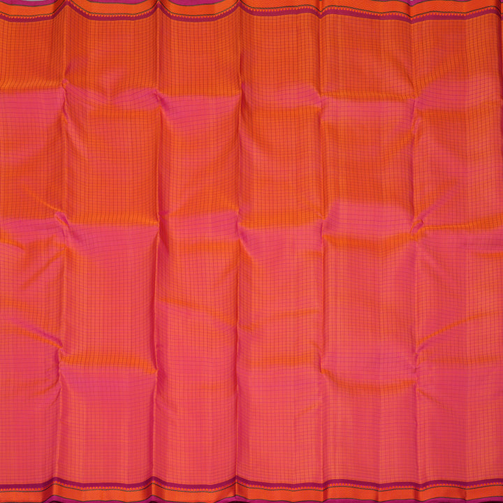Hayagrivas Handloom Pink Kanjivaram Silk Saree with Magenta Border KBE2320B1-1