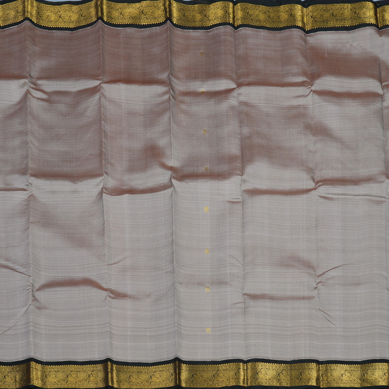 Hayagrivas Handloom Royal Grey Kanjivaram Silk Saree with Black Border KBE2324B5-1