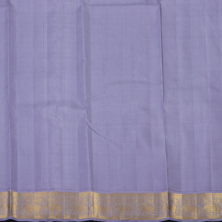 Hayagrivas Handloom Sky Blue Kanjivaram Silk Saree with Lilac Border KBE2325B4-1