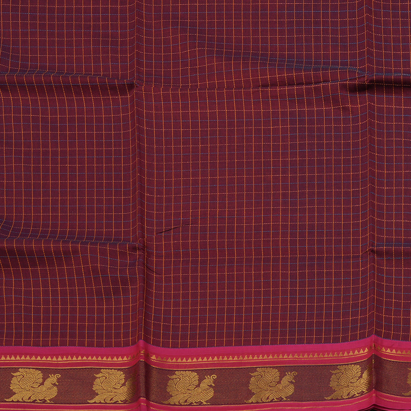 Hayagrivas Handloom Pure Cotton Saree in Enchanting Wine Maroon KBE232D1-2
