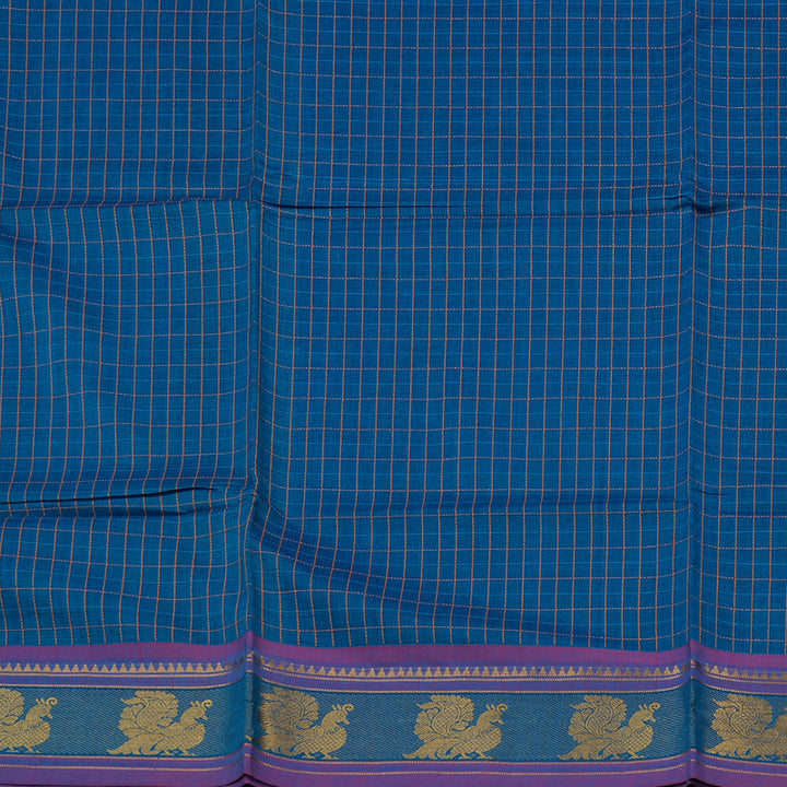 Hayagrivas Handloom Pure Cotton Saree in Charming Blue KBE232D1-3
