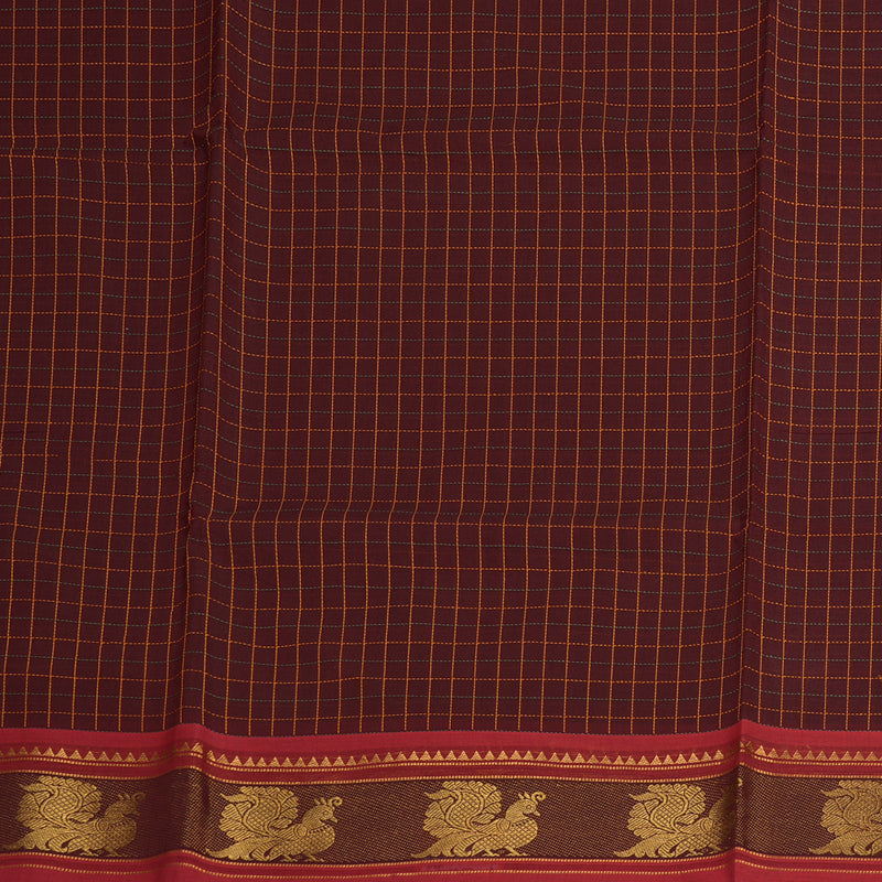 Hayagrivas Handloom Pure Cotton Saree in Luxurious Wine Maroon KBE232D1-6