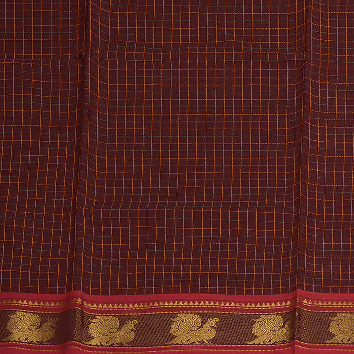 Hayagrivas Handloom Pure Cotton Saree in Luxurious Wine Maroon KBE232D1-6