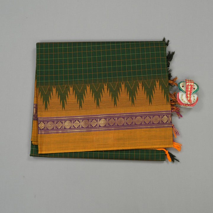 Hayagrivas Handloom Pure Cotton Saree in Majestic Bottle Green KBE232D2-5