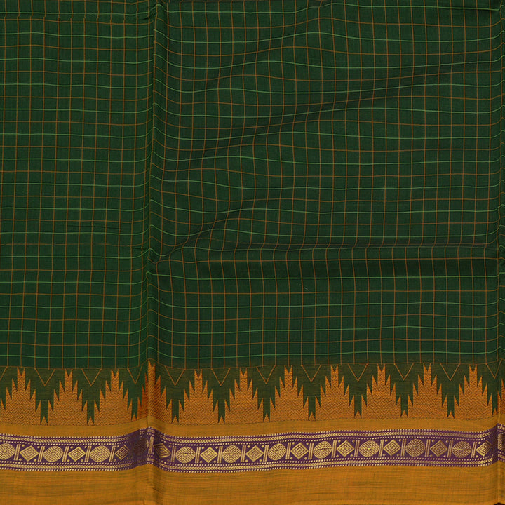 Hayagrivas Handloom Pure Cotton Saree in Majestic Bottle Green KBE232D2-5