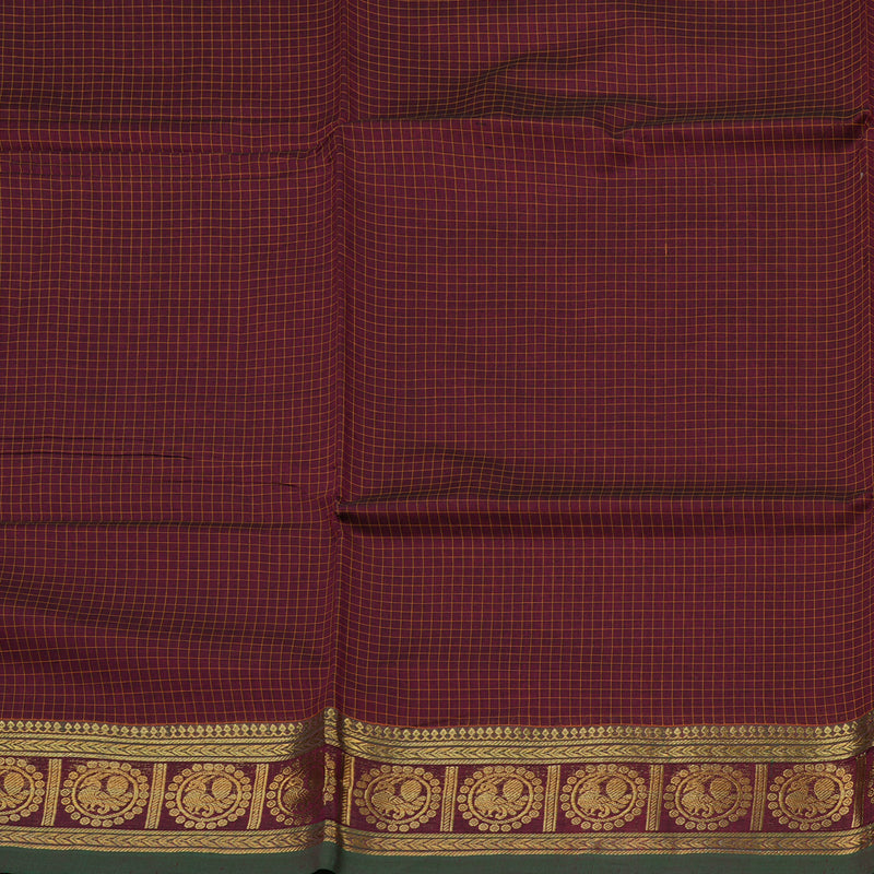 Hayagrivas Handloom Pure Cotton Saree in Intense Wine Maroon KBE232D2-8