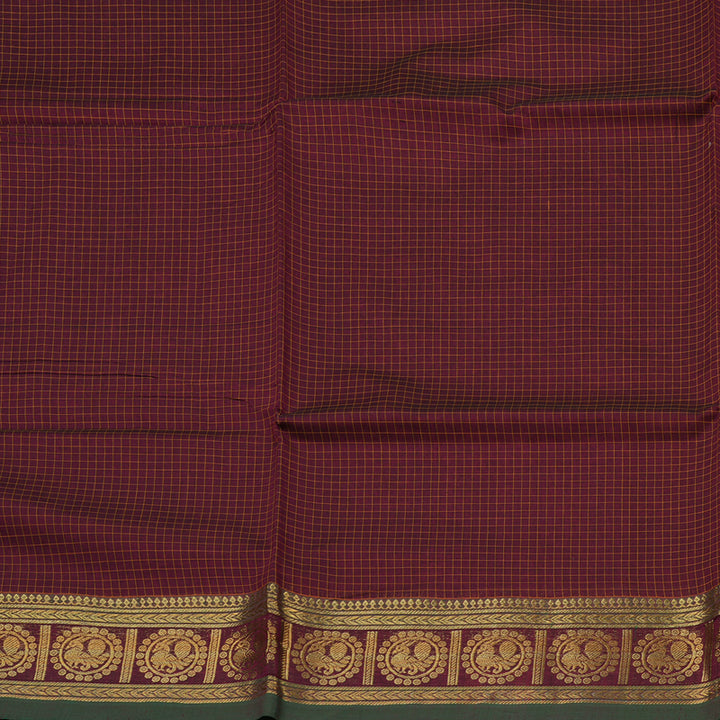 Hayagrivas Handloom Pure Cotton Saree in Intense Wine Maroon KBE232D2-8