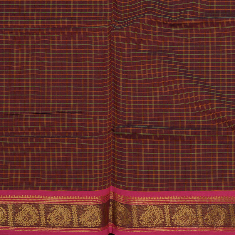 Hayagrivas Handloom Pure Cotton Saree in Luxurious Wine Maroon KBE232D3-1