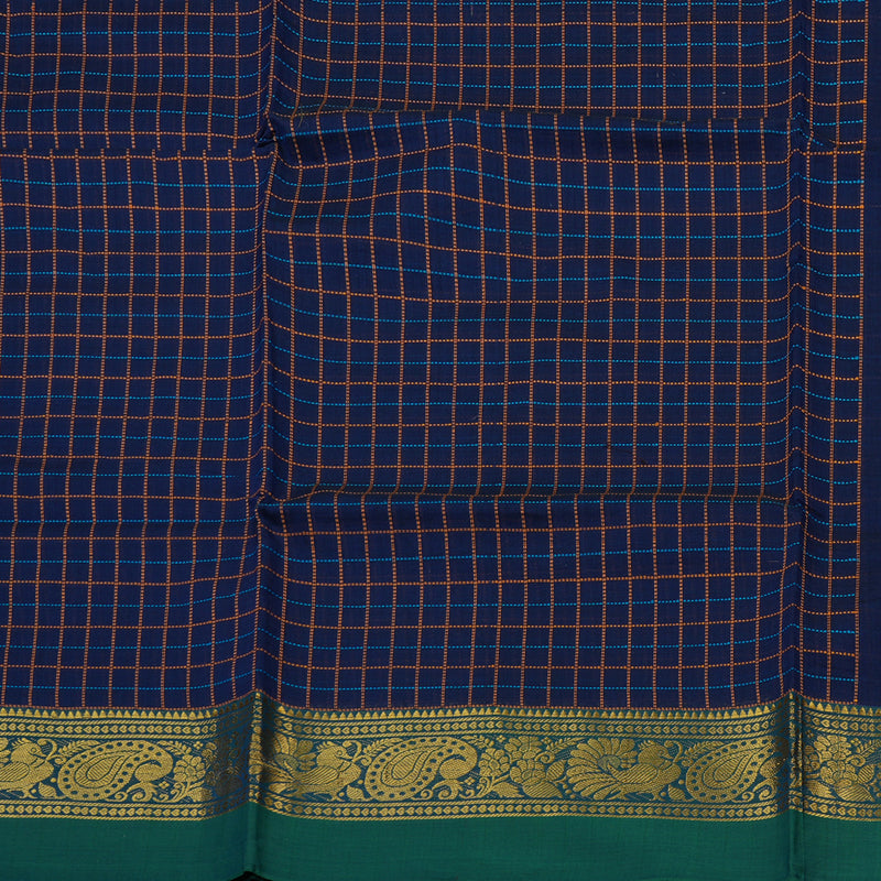 Hayagrivas Handloom Pure Cotton Saree in Classy Dark Blue KBE232D4-6
