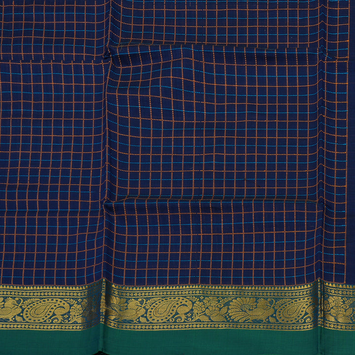 Hayagrivas Handloom Pure Cotton Saree in Classy Dark Blue KBE232D4-6