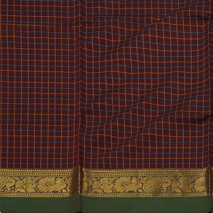 Hayagrivas Handloom Pure Cotton Saree in Regal Wine Maroon KBE232D4-7