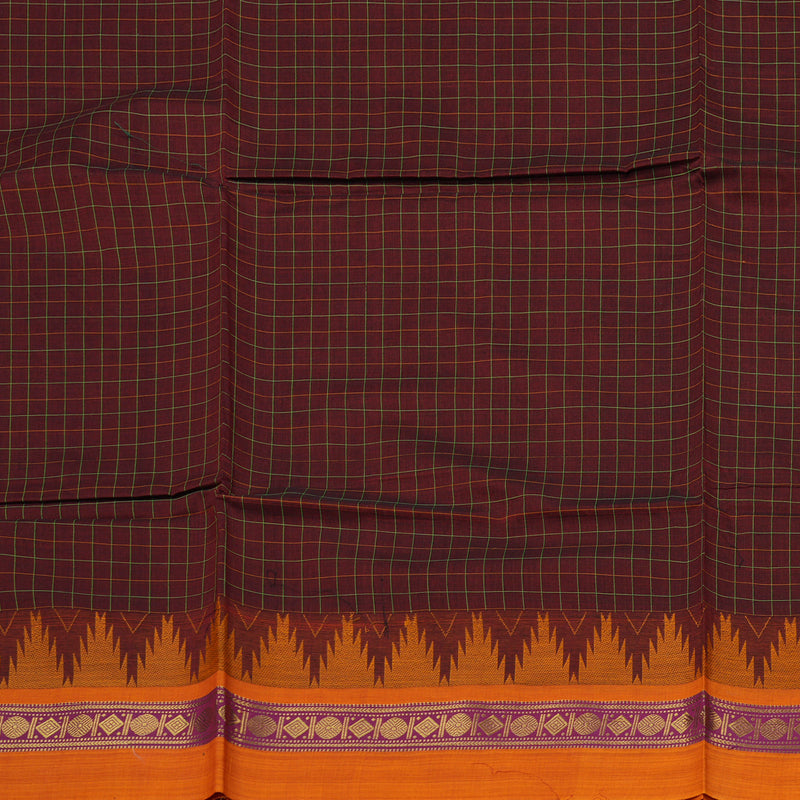 Hayagrivas Handloom Pure Cotton Saree in Crisp Wine Maroon KBE232D6-1