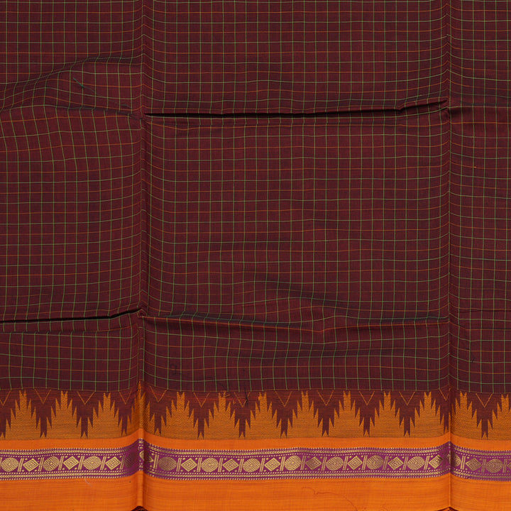 Hayagrivas Handloom Pure Cotton Saree in Crisp Wine Maroon KBE232D6-1