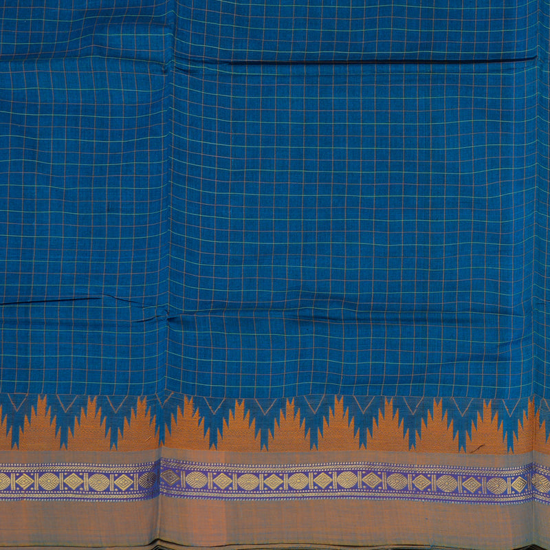 Hayagrivas Handloom Pure Cotton Saree in Graceful Dark Sky Blue KBE232D6-10