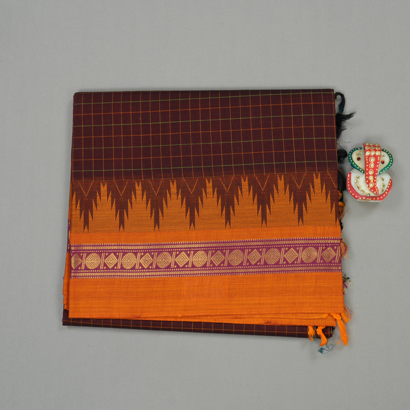 Hayagrivas Handloom Pure Cotton Saree in Vibrant Wine Maroon KBE232D6-7