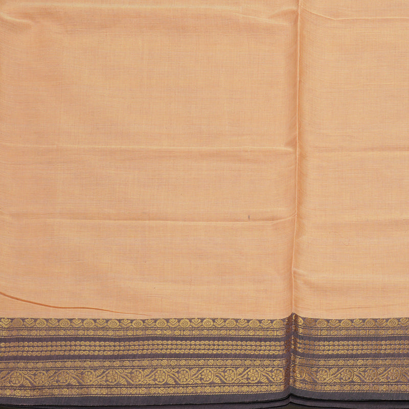 Hayagrivas Sandal Handloom Pure Cotton Saree with Black Border KBE232D7-1
