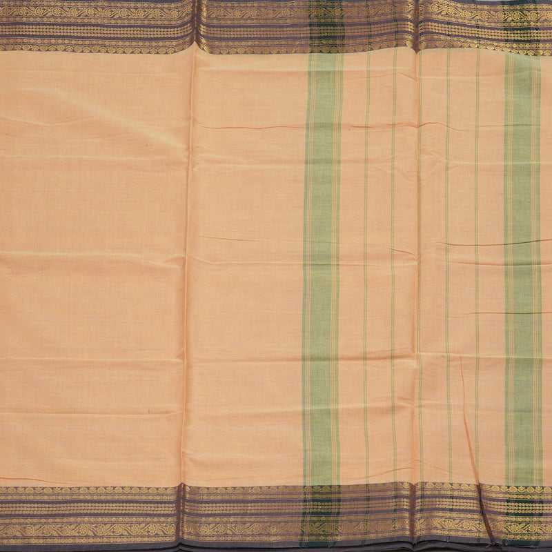 Hayagrivas Sandal Handloom Pure Cotton Saree with Black Border KBE232D7-1