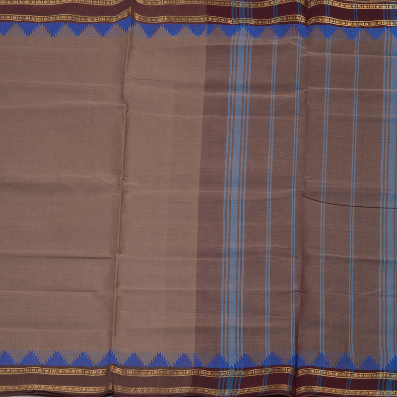 Hayagrivas Rosewood Pink Handloom Pure Cotton Saree with Dark Maroon Border KBE232D7-14