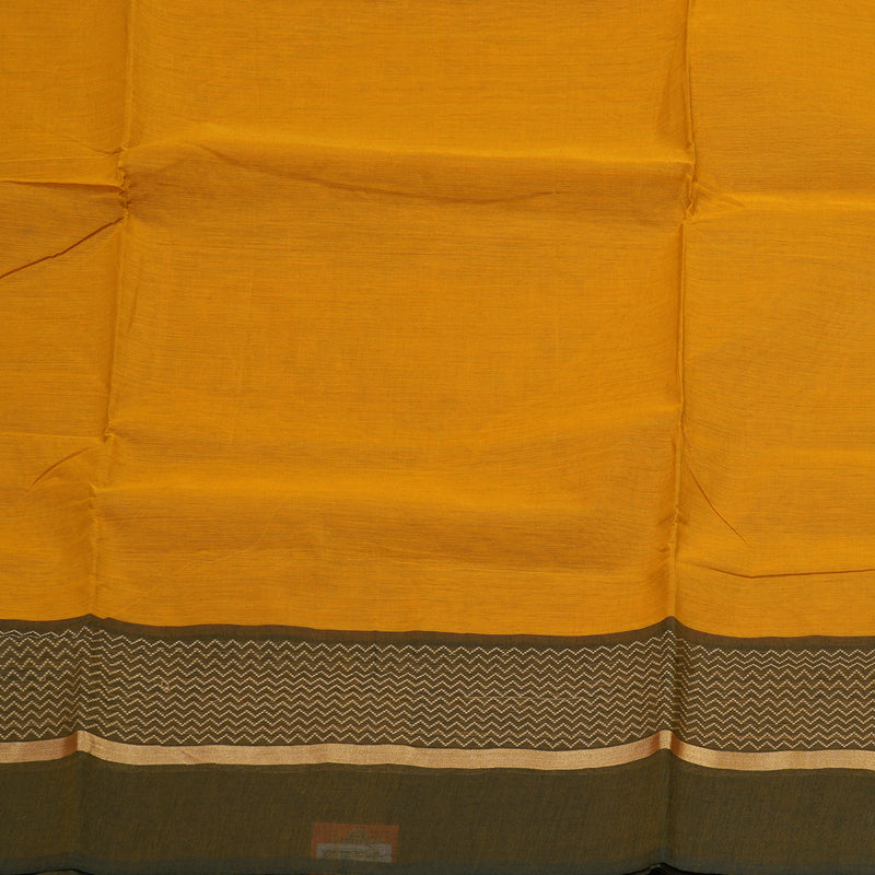 Hayagrivas Mustard Yellow Handloom Pure Cotton Saree with Mehandi Green Border KBE232D7-15