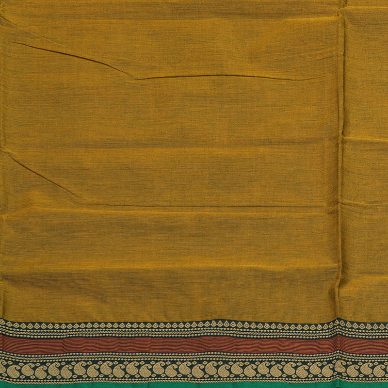 Hayagrivas Honey Mustard Handloom Pure Cotton Saree with Black Border KBE232D7-8