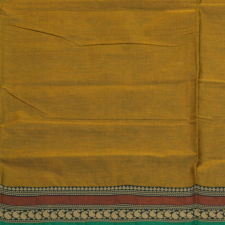 Hayagrivas Honey Mustard Handloom Pure Cotton Saree with Black Border KBE232D7-8