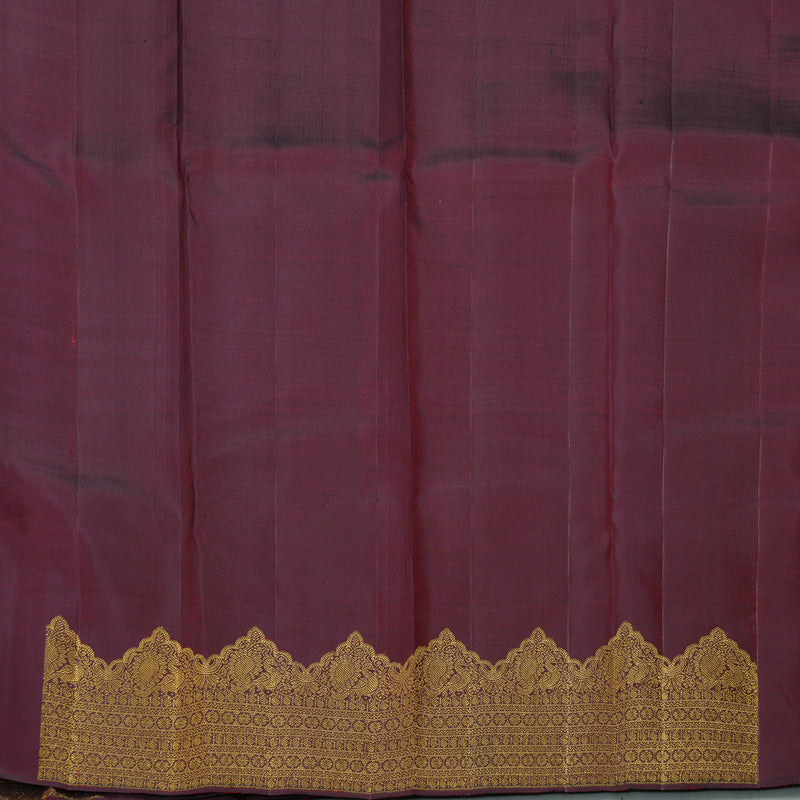 Hayagrivas Handloom Wine Maroon Kanjivaram Silk Saree KBE2330B11-1