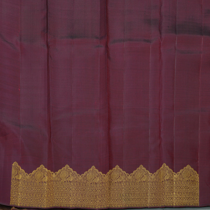 Hayagrivas Handloom Wine Maroon Kanjivaram Silk Saree KBE2330B11-1