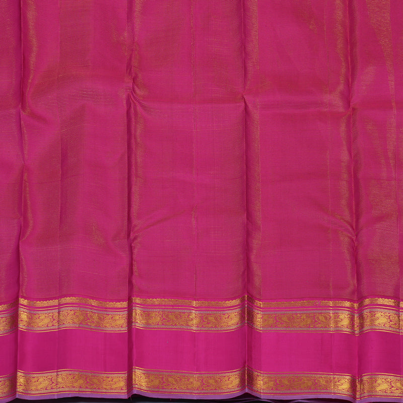 Hayagrivas Handloom Ramar Green Kanjivaram Silk Saree with Rani Pink Border KBE2331B2-1
