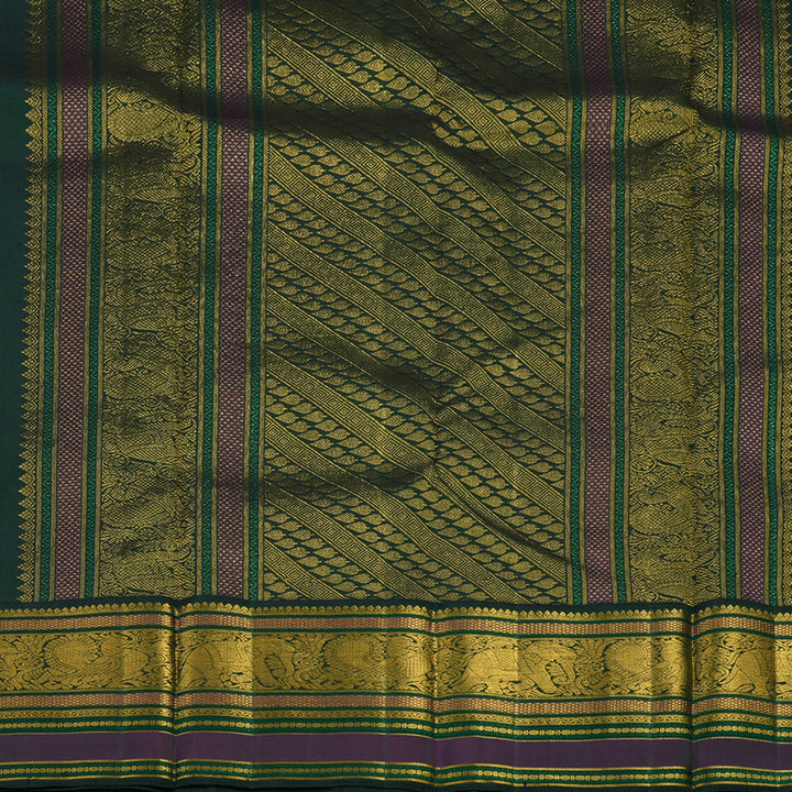 Hayagrivas Handloom Purple Kanjivaram Silk Saree with Karum Pachai Border KBE2331B2-3