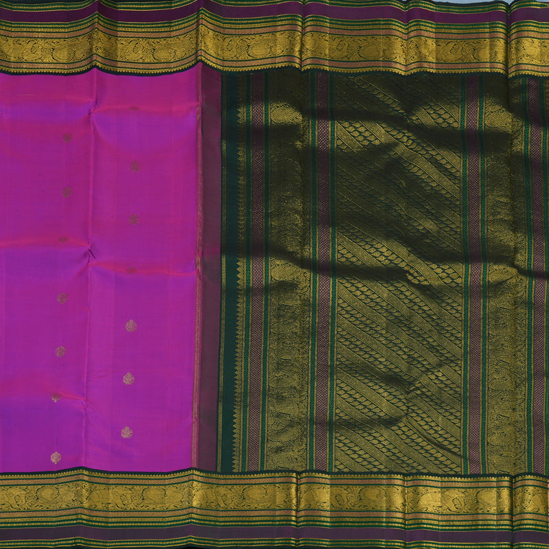 Hayagrivas Handloom Purple Kanjivaram Silk Saree with Karum Pachai Border KBE2331B2-3