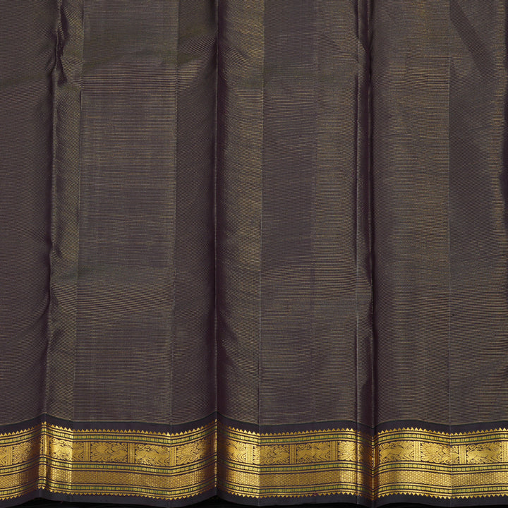 Hayagrivas Handloom Mint Green Kanjivaram Silk Saree with Kanchana Brown Border KBE2331B3-1